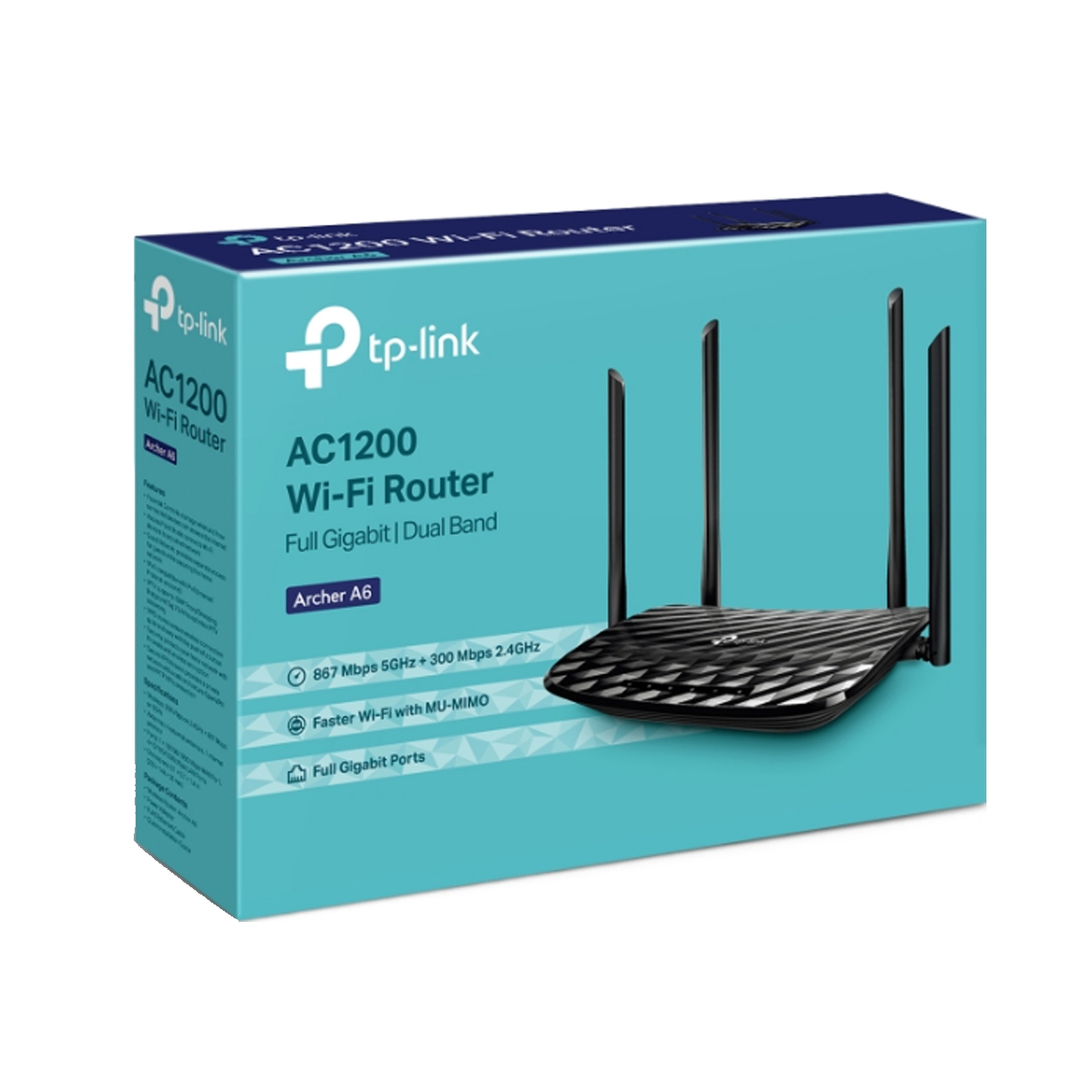 TP-Link Archer A6 AC1200 Wireless MU-MIMO Gigabit Router Package
